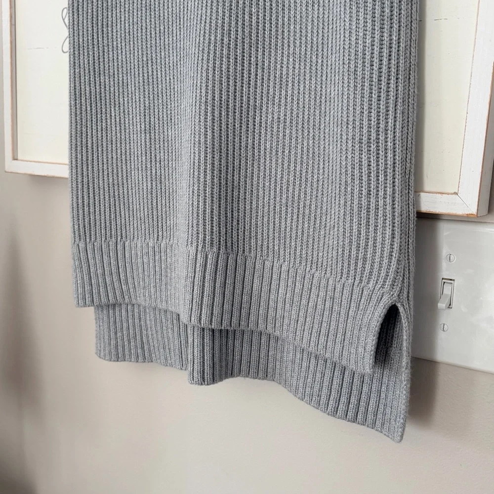 MICHAEL KORS Chunky Cable Knit Sleeveless Cowl Neck Sweater Tunic Grey Small